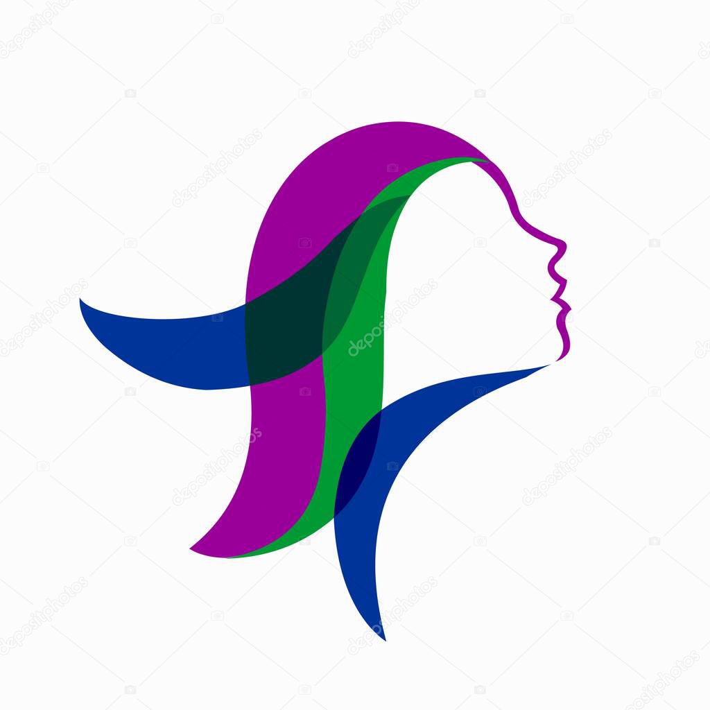 Female head vector logo