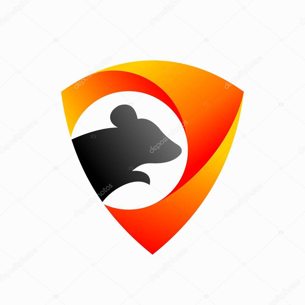 Rat exterminator vector logo design