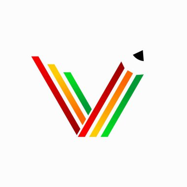 Kalem logosu tasarımı, v harfi logosu