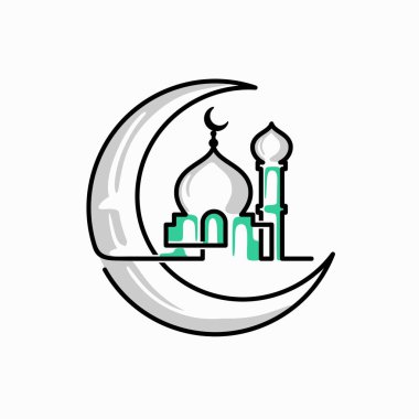 Cami vektör logosu, ay logosu tasarımı