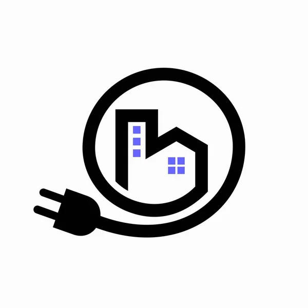 Home Electricidad Diseño Logo — Vector de stock