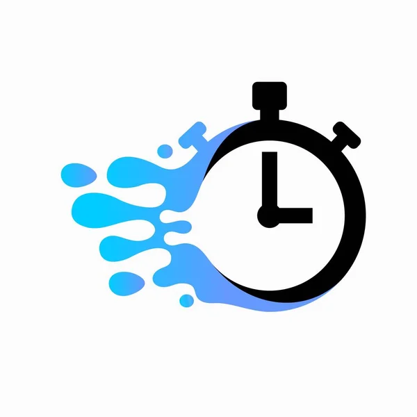 Zeitschaltuhr Logo Mit Spritzwasser — Stockvektor