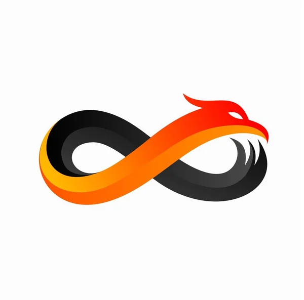 Logo Bird Forme Symbole Infini — Image vectorielle