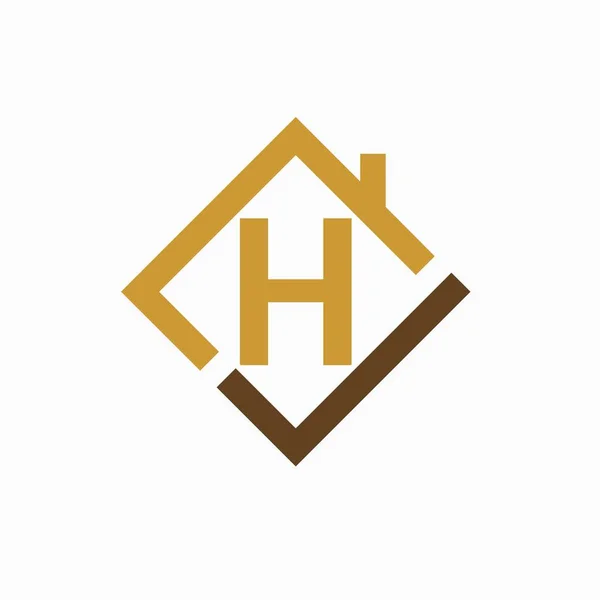 Logotipo Del Hotel Que Forma Letra — Vector de stock