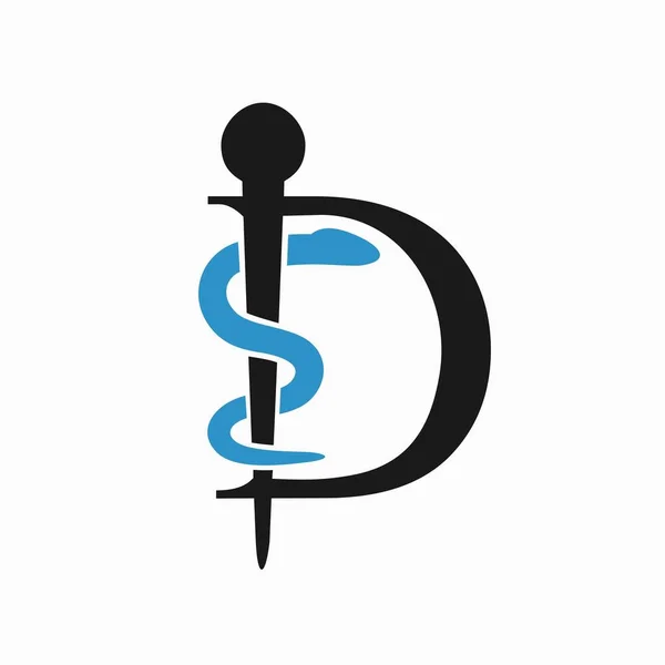 Caduceus Logo Das Buchstabe Bildete — Stockvektor