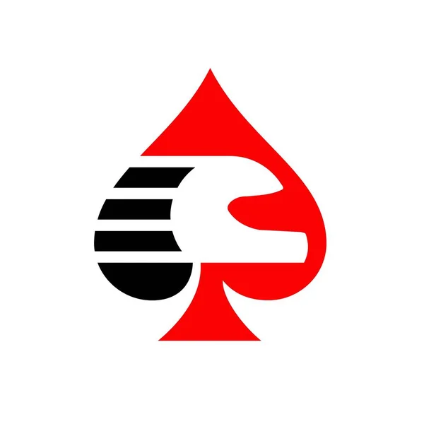 Λογότυπο Κράνους Σιλουέτα Άσο — Διανυσματικό Αρχείο