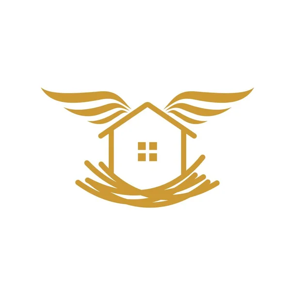 Home Logo Das Das Nest Bildet — Stockvektor