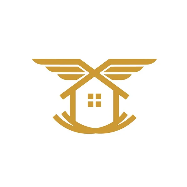 Λογότυπο Του Σπιτιού Που Σχηματίζει Φωλιά — Διανυσματικό Αρχείο