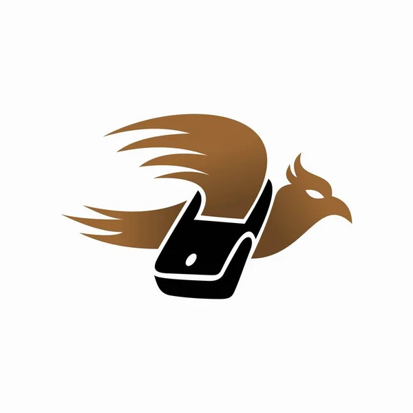Логотип Птицы Доставляющий Письмо — стоковый вектор