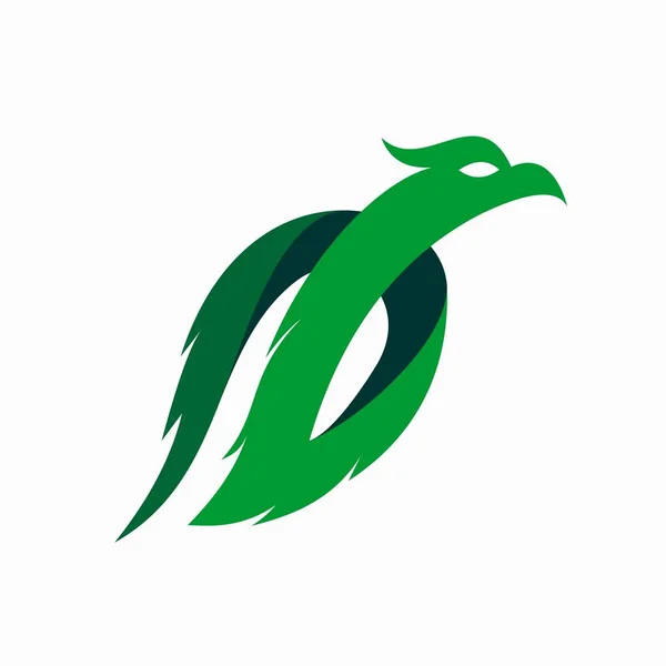 Логотип Птицы Который Формирует Листья — стоковый вектор