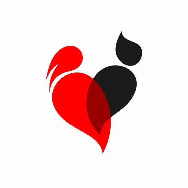Çift Konseptini Oluşturan Kalp Logosu — Stok Vektör