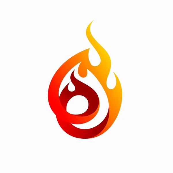 Векторная Иллюстрация Огня Буква Дизайн Логотипа — стоковый вектор