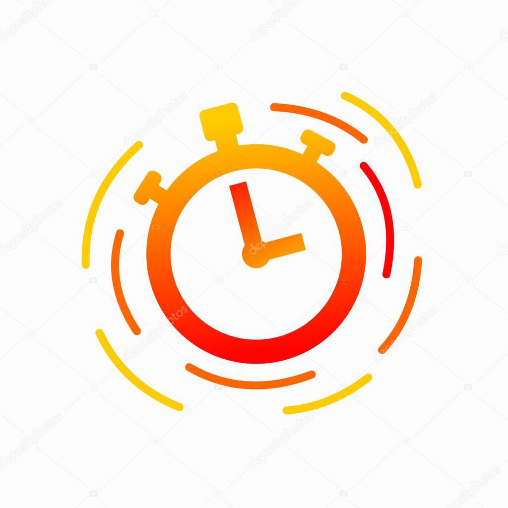 Timer logo with vibrating effects