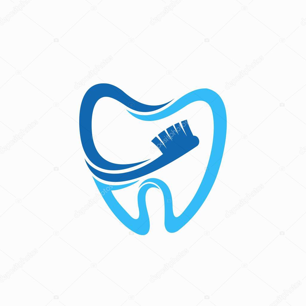 Tooth logo forms a toothbrush