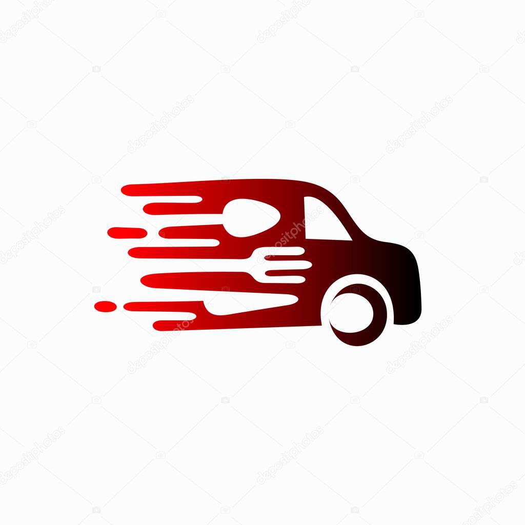 Food delivery car logo