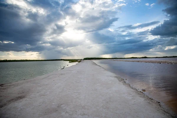 Landskap Lake Mexiko Vacker Laguna Colorada Pink Salt Sjö Rio — Stockfoto