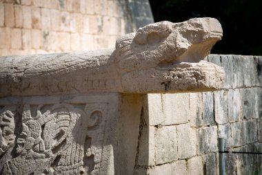 Maya Piramidi Chichen Itza Mexico. Peyzaj. El Castillo Tapınağı manzarası, Chichen Itza Mexico.