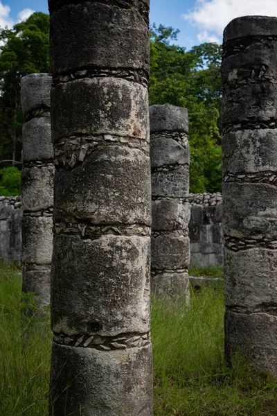Maya Piramide Chichen Itza Mexico Landschap Zicht Castillo Tempel Van — Stockfoto