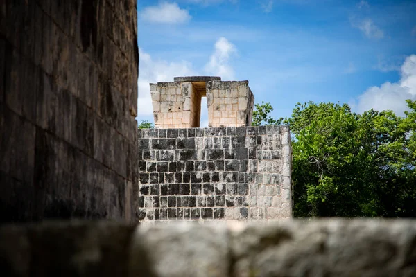 Mayan Pyramid Chichen Itza Mexico Landscape Вид Ель Кастільо Кукулкан — стокове фото