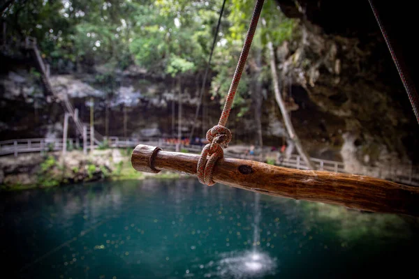 Cenote Meksyku Landscape Widok Piękny Cenote Meksyku — Zdjęcie stockowe