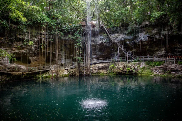 Cenote Meksyku Landscape Widok Piękny Cenote Meksyku — Zdjęcie stockowe
