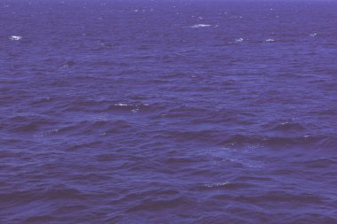 Sakin deniz yüzeyinden yapılmış arka plan. Fotokopi uzayı ile mor tonlarda. Metin için yaratıcı düzen