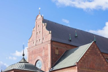 Riga, Letonya - Eylül 2019: Riga, Letonya 'da Riga Katedrali olarak bilinen Evanjelik Lüteryen Katedrali 