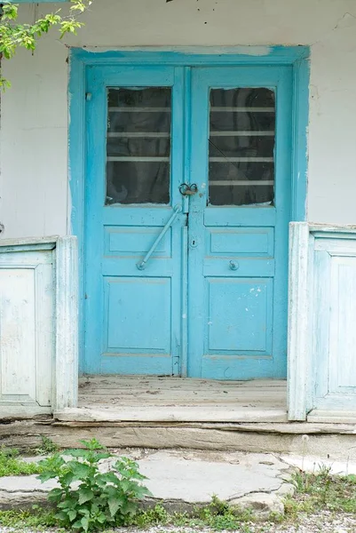 Puerta Madera Vieja Hecha Madera Una Casa Rústica — Foto de Stock