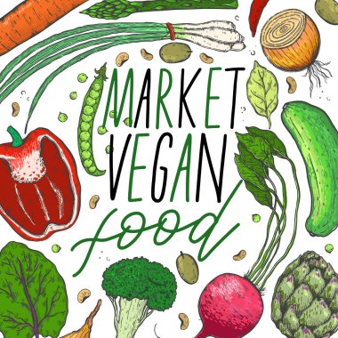 Vektör sebze gerçekçi kroki tarzı büyük kümesi. Sağlıklı gıda, doğal ürün, sebze çiftliği, vegan gıda, spor ve beslenme. Vintage illüstrasyon.