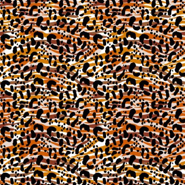 Vektör çizim seamless modeli çiçek hayvan kürk yazdırma arka plan. El çekilmiş tarzı, doku duvar kağıdı, moda kumaş, tekstil. Soyut cilt pelage. Fırça boyama.