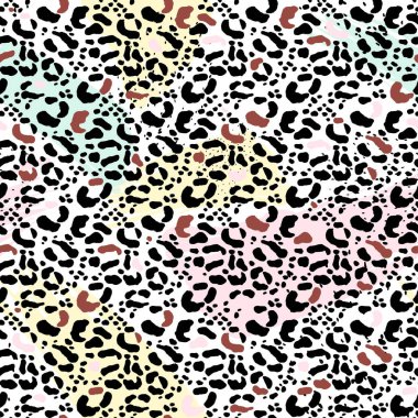 Vektör çizim seamless modeli çiçek hayvan kürk yazdırma arka plan. El çekilmiş tarzı, doku duvar kağıdı, moda kumaş, tekstil. Soyut cilt pelage. Fırça boyama.