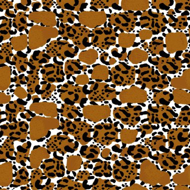 Dikişsiz soyut desen sanat. Doku fırça darbeleri baskı için geçiş boyalı el ile. Hayvan kürk doku arka plan. Modern grafik. Vektör çizim.