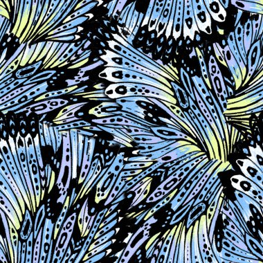 Kanat kelebekleri ile dikişsiz desen. Colorfulillustration.Perfect kumaş, tekstil tasarımı için uygundur. Moda süsü.