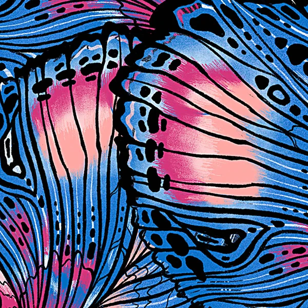 Schmetterlingsflügel Hintergrund Mit Texturen Und Details Makromalerei Details Handgezeichnete Illustration — Stockfoto