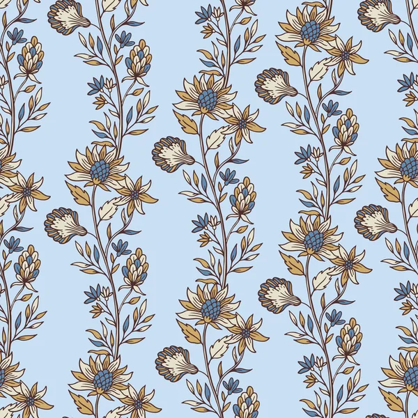 Renkli seamless Hint modeli. Paisley çiçek etnik. Stilize çiçekler, bitkiler. Tasarım ev dekor, kumaş, halı, kaydırma için. Vektör çizim