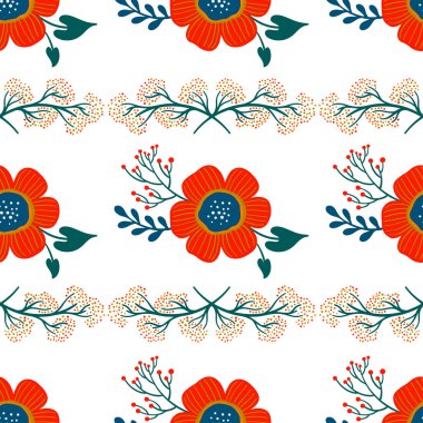 Çiçek seamless modeli. Beyaz zemin üzerine güzel çiçekler. Küçük beyaz çiçeklerle yazdırma. Kafe Yazdır. Süs vektör doku. Bahar buket.