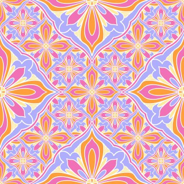 Dikişsiz desen mozaik oryantal. Geleneksel antika süsleme Fas ve Arap. Geometri oryantal etnik kiremit.