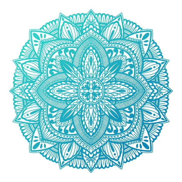 Decoração étnica Mandala. Boho chique motivo oriental. Cor gradiente em fundo branco . — Vetor de Stock