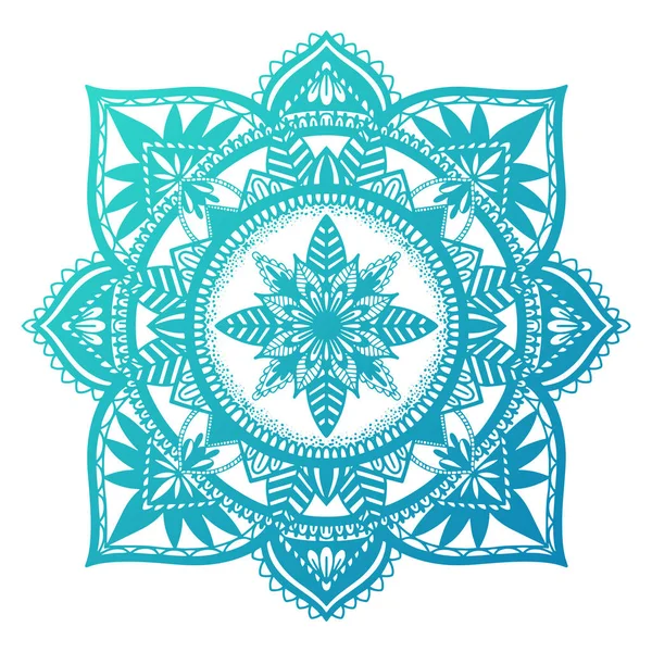 Etnikai Mandala dekoráció. Boho elegáns keleti motívum. Színátmenetes szín fehér háttérrel. — Stock Vector