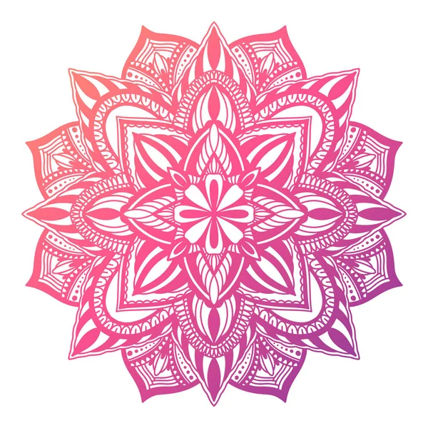 Decoración étnica de mandala. Motivo oriental boho chic. Color de degradado en fondo blanco . — Archivo Imágenes Vectoriales