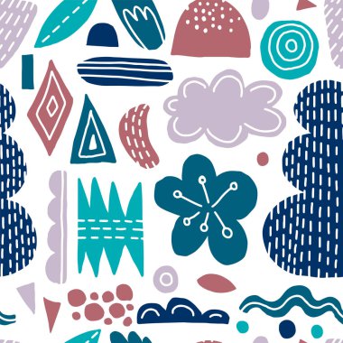 Dikişsiz doğa deseni, elle çizilmiş stil. Arka plan soyut doku. Kumaş tekstil baskı.