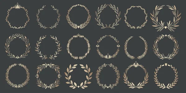 Bruiloft bloemen grafische elementen instellen krans, Dividers, Laurel. Decoratieve uitnodiging ontwerp. — Stockvector