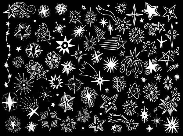 Vector set sketch hand drawn with star. Doodle style. Elements f — Stock Vector