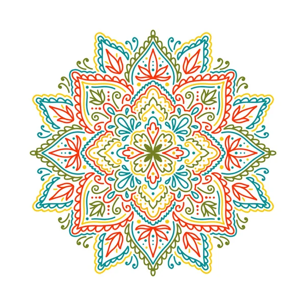 Gráfico redondo mandala abstrato isolado em fundo branco.. Boh — Vetor de Stock