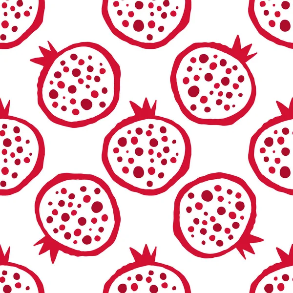 Nahtlose Muster Fruchtgranat Markt Design Bauernhof Natürliches Vitamin Vektorillustration — Stockvektor