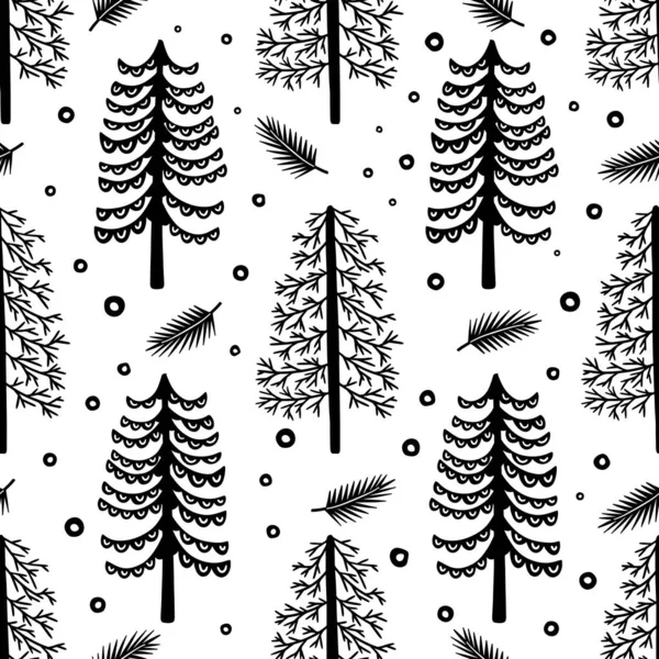 Seamless Pattern Nature Forest Wildlife Canada Season Winter Park Vector — Stock Vector