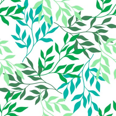 Kusursuz desenli tropik bitki. Botanik çiçekli arka plan. Ev dekorasyonu, kumaş, halı, ambalaj için tasarlanmış. Vektör illüstrasyonu.