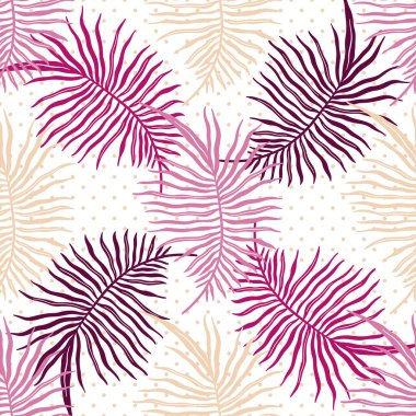 Kusursuz desenli tropikal bitki. Botanik çiçekli arka plan. Ev dekorasyonu, kumaş, halı, ambalaj için tasarım..