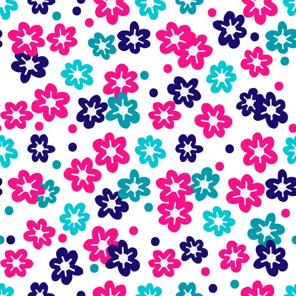 Patrón sin costura planta flor abstracta. Diseño dibujado a mano ingenuo. Adorno para la decoración del hogar, tela, textil . — Vector de stock