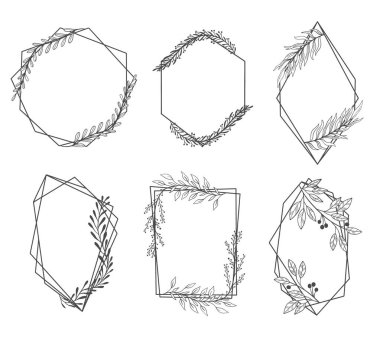 Naturel Flora 'yı suçla. Çelenk çizgisi zarif. Vektör illüstrasyonu